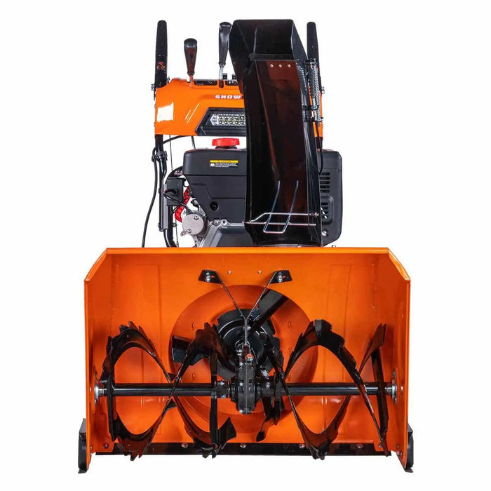 TMG Industrial 30” Self-Propelled Gas-Powered Snow Blower, Dual-Stage, Rubber Track, Heated Hand Grips, Electric Start, 21” Intake Height, LED Light, TMG-GSB30