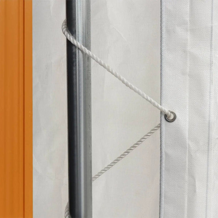 30' x 20' Dual Truss Container Shelter with Heavy Duty 17 oz PVC Cover, Enclosed End Wall & Front Drop, TMG-DT3020CF