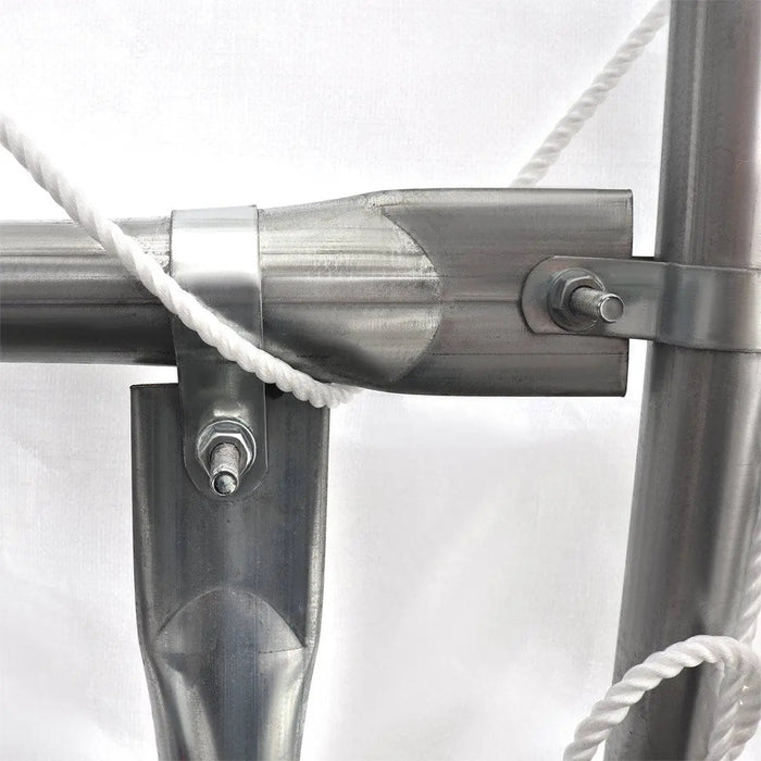 30' x 20' Dual Truss Container Shelter with Heavy Duty 17 oz PVC Cover, Enclosed End Wall & Front Drop, TMG-DT3020CF