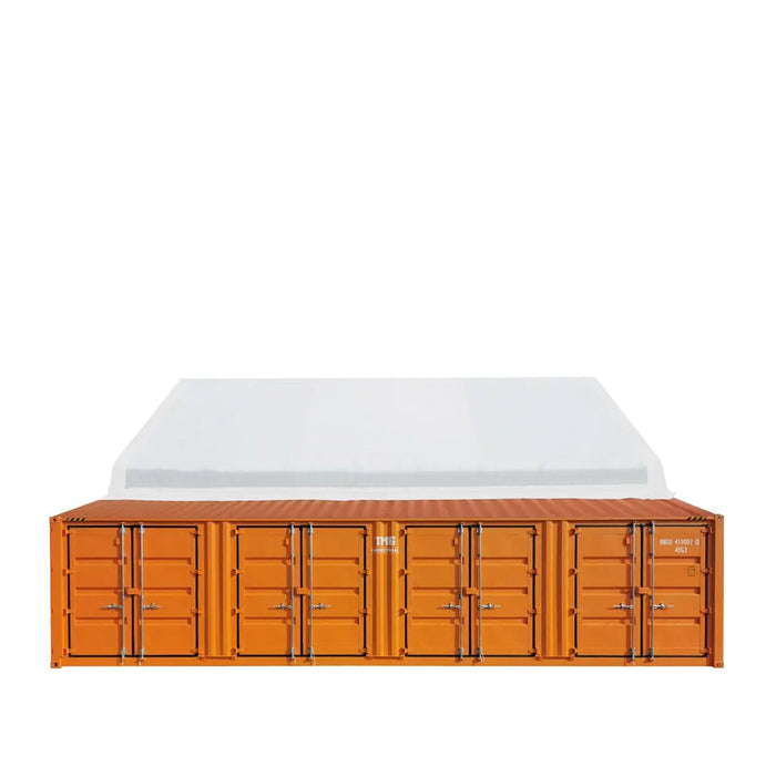 TMG Industrial 30' x 40' Container Peak Roof Shelter Pro Series with Heavy Duty 17 oz PVC Cover, Fully Enclosed front and back endwalls, TMG-ST3041CG