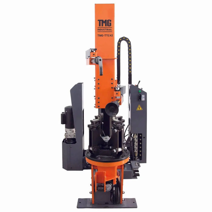 TMG Industrial 42” Heavy Duty Truck Tire Changer, 59” Tire Capacity, Upright/Vertical Tower Design, Bead Breaker w/Disc & Bead Hook, CSA certified Motor, TMG-TTC42