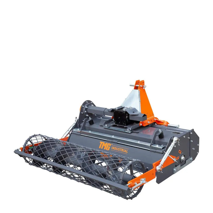 TMG Industrial 48" Stone Burier Rotary Tiller, 3-Point Hitch, Category 1 Hookup, 25-50 HP Tractors, PTO Shaft Included, 2-1/2" Stone Capacity, TMG-TSB48 (Discontinued)