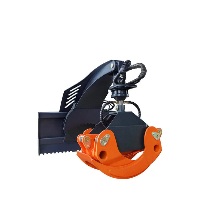 TMG Industrial 50" Skid Steer Rotary Log Grapple, 360° Rotation, 12V Solenoid Control Valve, 4500 LB Capacity, TMG-SLG49 (Discontinued)