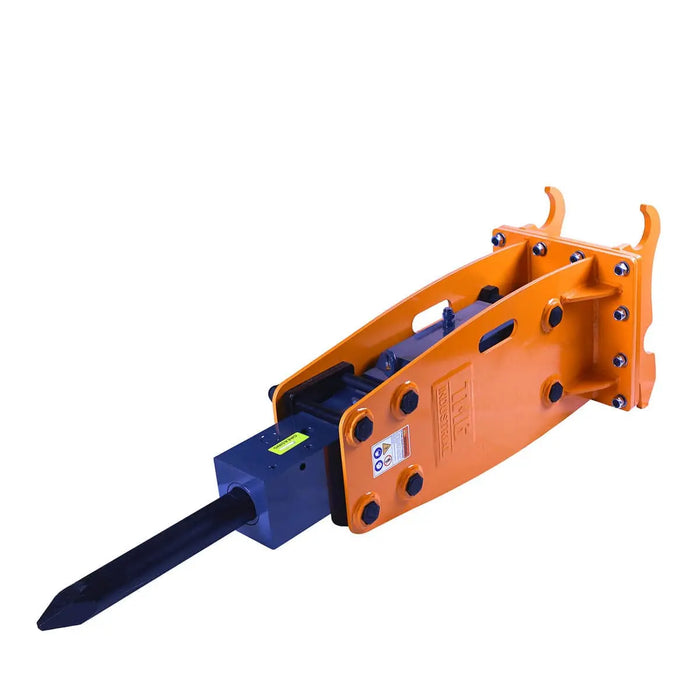 TMG Industrial 6-9 Ton Excavator/Backhoe Hydraulic Breaker, Quick Change (Q/C) Lugging, 3” Moil Point Chisel, 785 J Impact Energy, TMG-HB90Q
