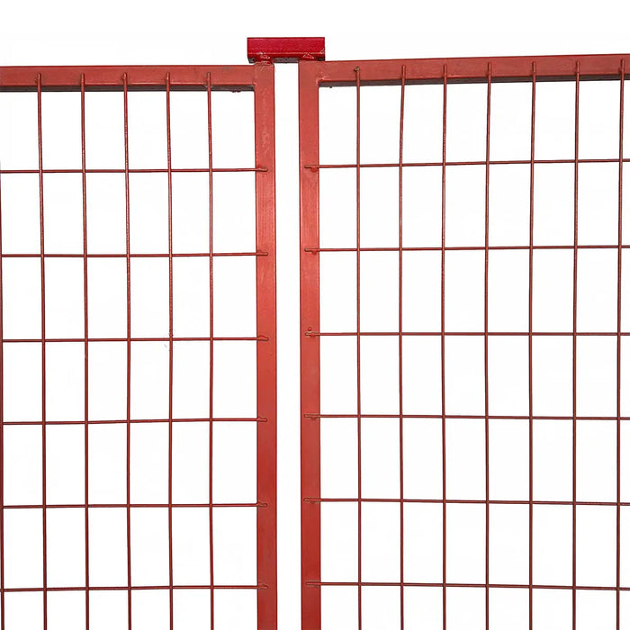 TMG Industrial 6’ x 10’ Temporary Construction Fence Panel w/Top Clips & Base Feet, Premium PVC Coating, TMG-FMC29
