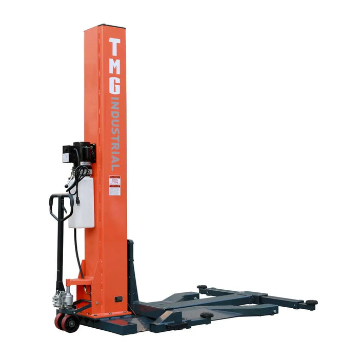 TMG Industrial 6000 LB Portable Single Post Auto Lift, 72'' Lifting Height, Low Profile Jack, CETL certified Pump, TMG-ALSP60