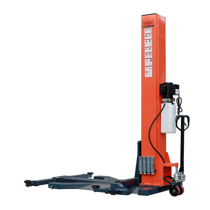 TMG Industrial 6000 LB Portable Single Post Auto Lift, 72'' Lifting Height, Low Profile Jack, CETL certified Pump, TMG-ALSP60