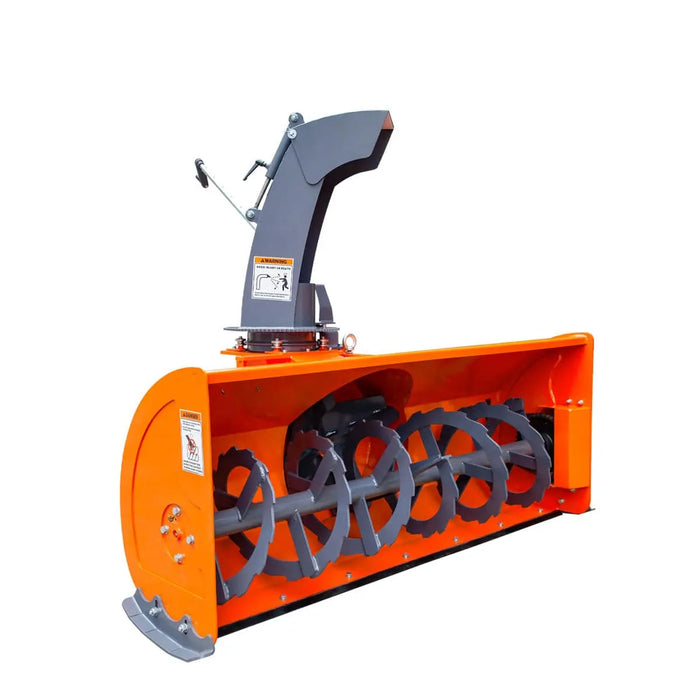 TMG Industrial 72” 3-Point Hitch Snow Blower, 25-90 HP, 24” Diameter Impeller, 360° Snow Chute, CAT 1 & CAT 2 Suspension, TMG-TBS72