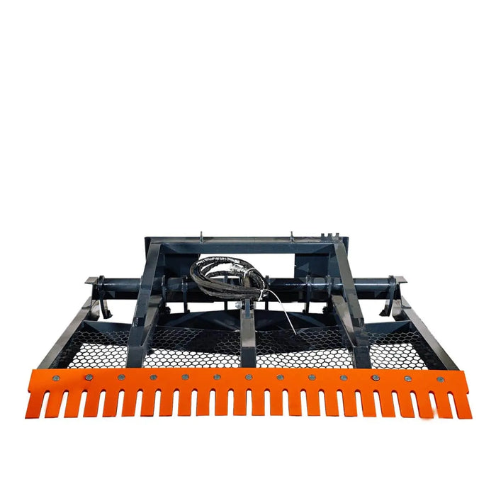 TMG Industrial 72” Skid Steer Hydraulic Land Plane Scarifier, 8 Hydraulic Adjustable Ripper Teeth, Reversible Planer Comb, Grading, Spreading & Leveling, TMG-SLP75