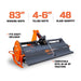 TMG Industrial 83” 3-Point Hitch Commercial Grade Rotary Tiller, 45-80 HP Tractor, 6” Tilling Depth, PTO Shaft Included, Category 1 & 2 Hookup, TMG-RT83