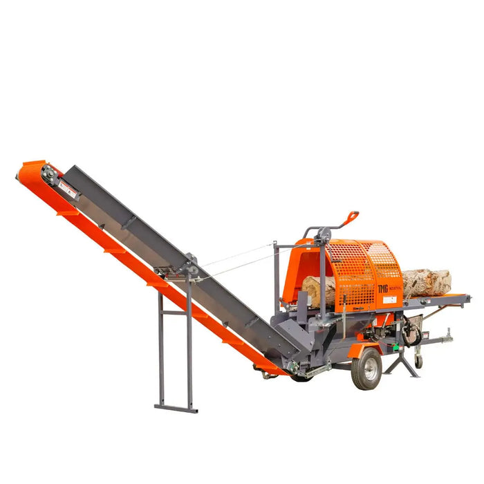TMG Industrial Firewood Log Splitter Processor Conveyor, 24" x 15" Log Capacity, 14 HP Kohler Engine, 18” STIHL Chainsaw, TMG-GLS20