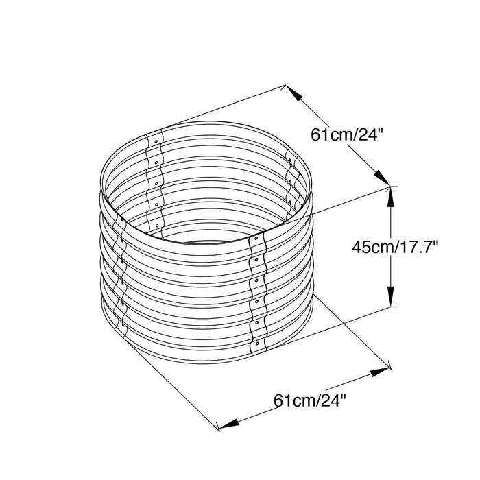 TMG Industrial Metal Raised Garden Bed Kit, 9-In-1 Modular Design, 18” Tall, Galvanized & Powder Coated, Rubber Edging, TMG-MGB96