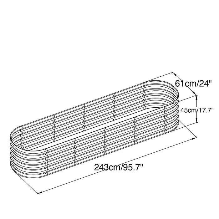 TMG Industrial Metal Raised Garden Bed Kit, 9-In-1 Modular Design, 18” Tall, Galvanized & Powder Coated, Rubber Edging, TMG-MGB96