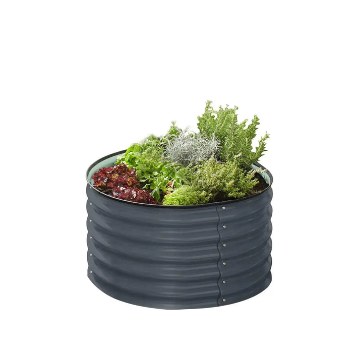 TMG Industrial Metal Raised Garden Bed Kit, 9-In-1 Modular Design, 18” Tall, Galvanized & Powder Coated, Rubber Edging, TMG-MGB96