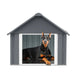 TMG Industrial Outdoor Metal Dog House, Detachable Metal Floor, Apex Roof Design, Approx. 8 Sq-Ft Floor Space, TMG-MSD42