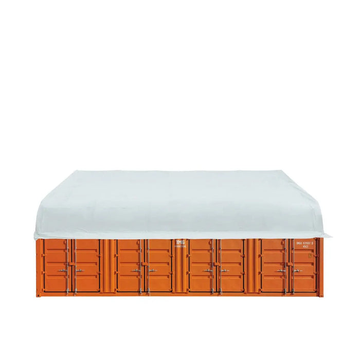 TMG Industrial Pro Series 50' x 40' Dual Truss Container Shelter with Heavy Duty 32 oz PVC Cover, Enclosed End Wall and Front Drop, TMG-DT5040CF-PRO