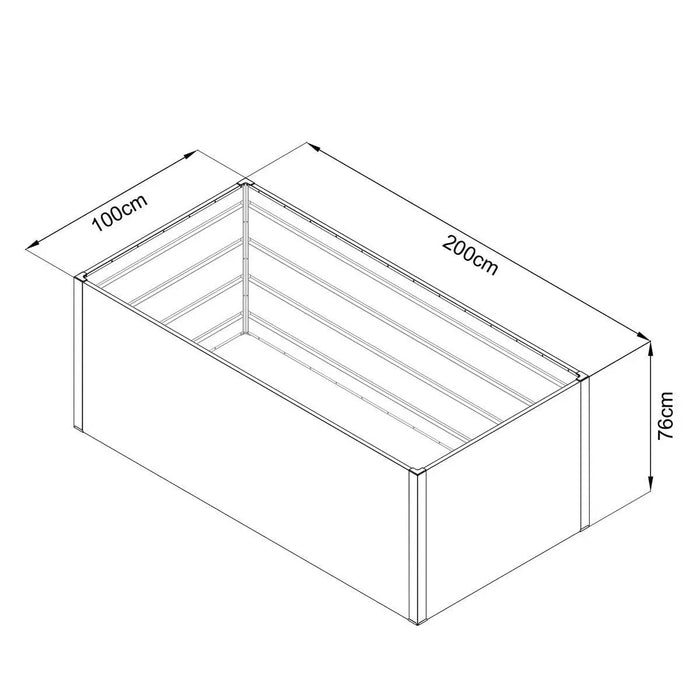 TMG Industrial Rectangular Metal Raised Garden Bed, 79” Bed Planting, Garden Planter, Galvanized & Powder Coated, TMG-MGB79