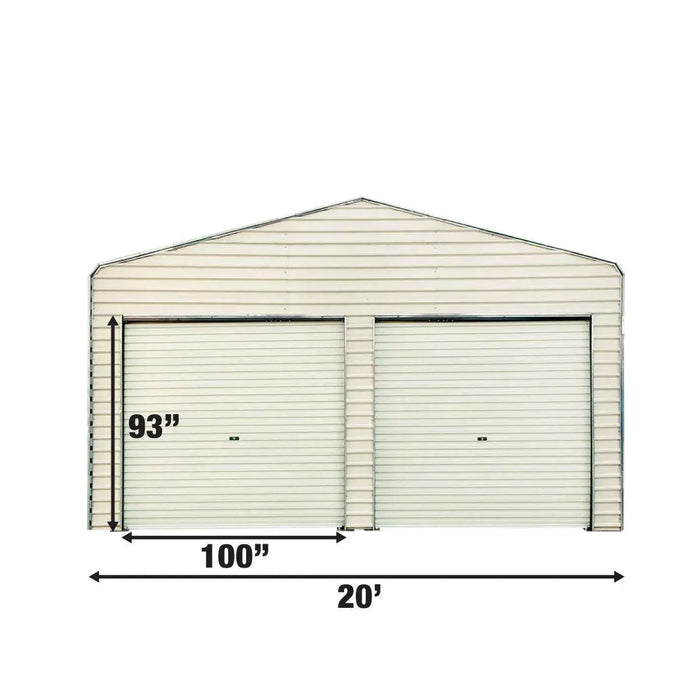 TMG Industrial Steel Carport Add-On Package Kit, Front Wall w/Roll Up Doors & Back Wall, TMG-CP2000-RD110 (Not available for online purchase)