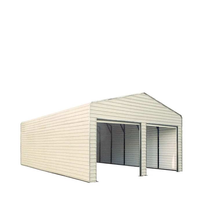 TMG Industrial Steel Carport Add-On Package Kit, Front Wall w/Roll Up Doors & Back Wall, TMG-CP2000-RD110 (Not available for online purchase)
