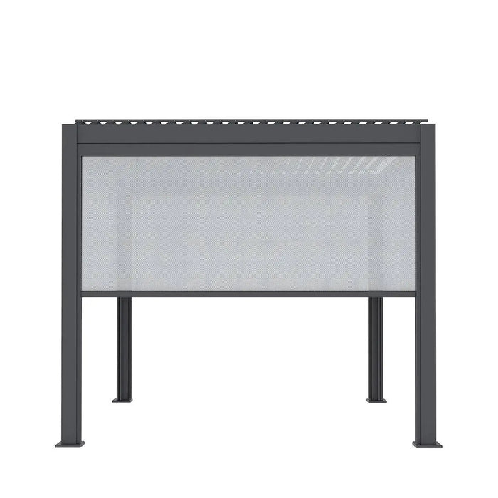 TMG LIVING 10' x 10' Aluminum Motorized Louver Roof Pergola with Side Screens, TMG-LPG11