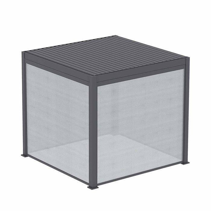 TMG LIVING 10' x 10' Aluminum Motorized Louver Roof Pergola with Side Screens, TMG-LPG11