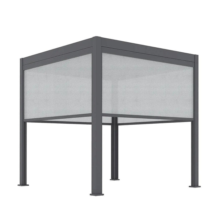TMG LIVING 10' x 10' Aluminum Motorized Louver Roof Pergola with Side Screens, TMG-LPG11