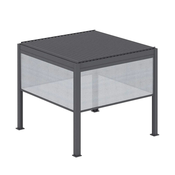 TMG LIVING 10' x 10' Aluminum Motorized Louver Roof Pergola with Side Screens, TMG-LPG11