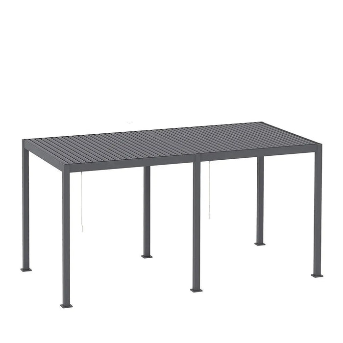 TMG LIVING 10' x 20' Aluminum Louver Slatted Pergola, With Manual Adjustable Louver Blades, TMG-LPG20