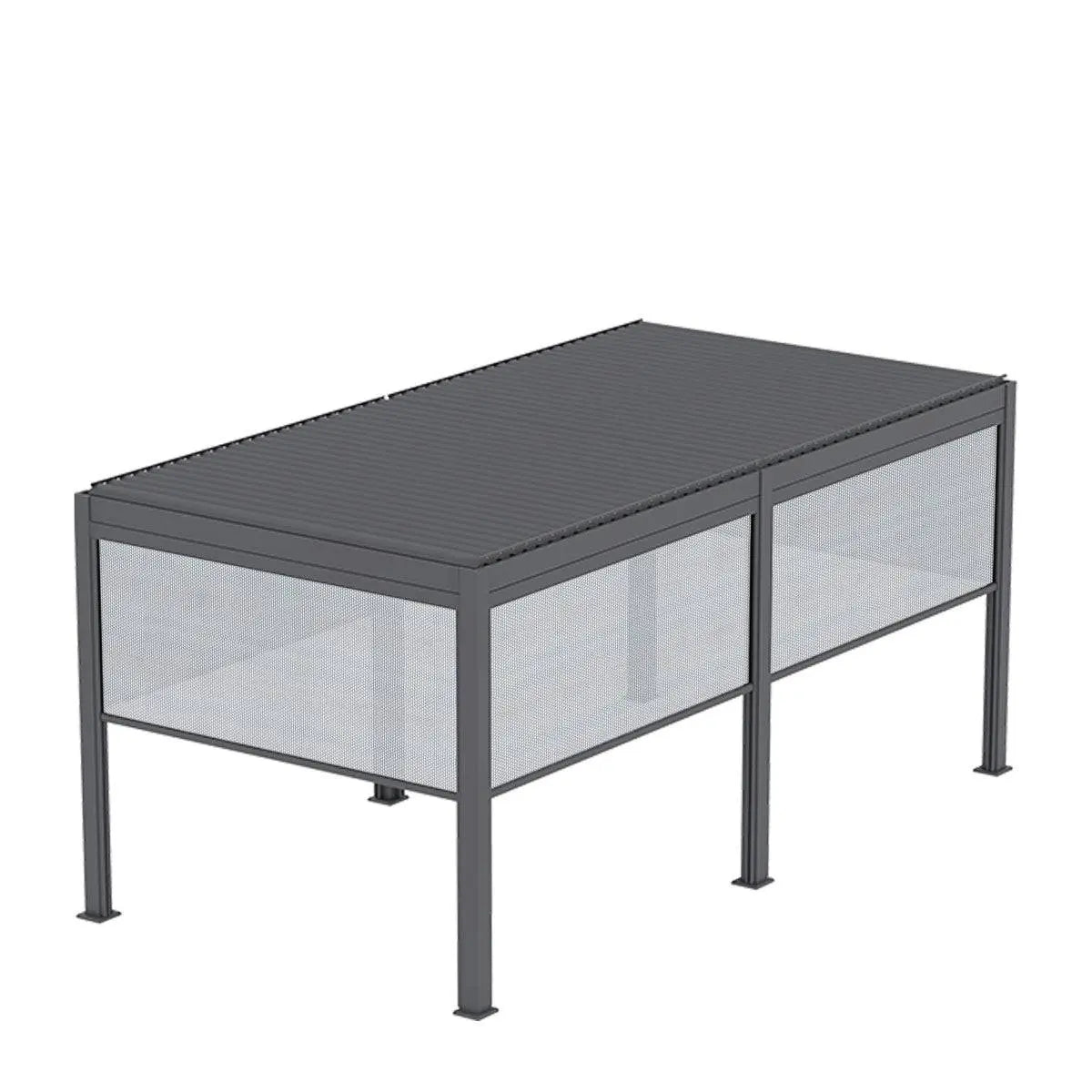 TMG LIVING 10' x 20' Aluminum Motorized Louver Pergola with Side Screens, TMG-LPG21