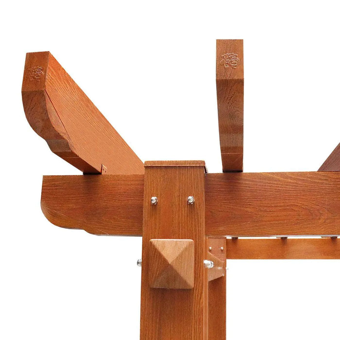 TMG LIVING 10' x 20' Wood Grain Aluminum Pergola, TMG-LPA20