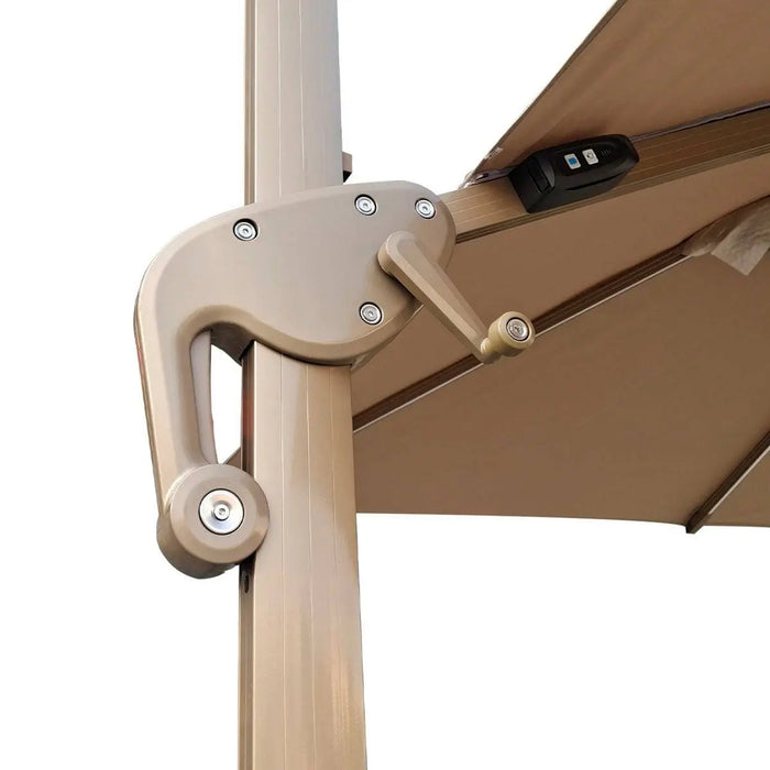 TMG Living 10-ft Offset Patio Cantilever Umbrella w/LED Lights and Aluminum Frame, Commercial Grade, Water Base Included, TMG-LUA10