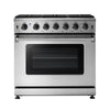 TMG Living Kitchen 36" Freestanding Gas Convection Range, Commercial Convection Fan, 3-Layered Glass Window, 9000-18500 BTU, TMG-HRG36