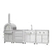 TMG Living Kitchen Pro Series 7-Piece Stainless Steel Modular Outdoor Kitchen Suite Set, 35” Refrigerator Cabinet, 32” BBQ, 4-Burner Gas Grill, Sink, Side Burner, Corner Cabinet, Pizza Oven, TMG-LKS12