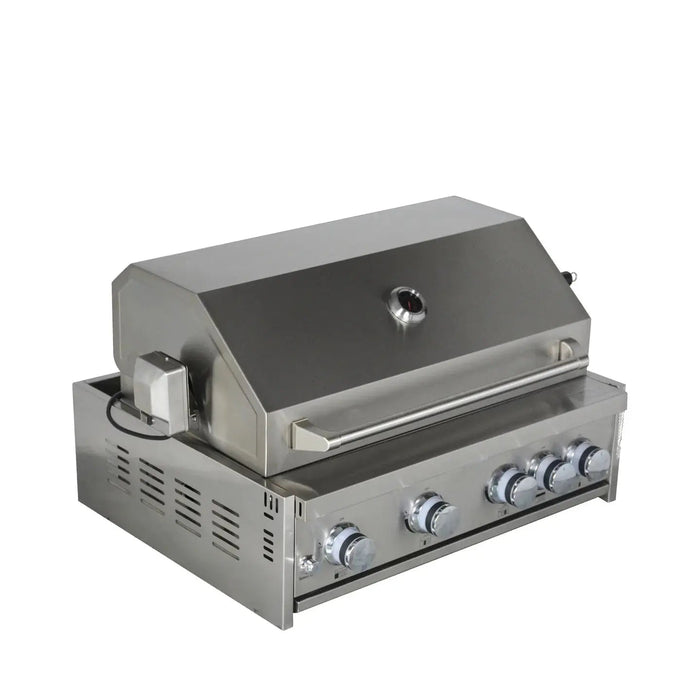 TMG Living Kitchen Pro Series 7-Piece Stainless Steel Modular Outdoor Kitchen Suite Set, 35” Refrigerator Cabinet, 32” BBQ, 4-Burner Gas Grill, Sink, Side Burner, Corner Cabinet, Pizza Oven, TMG-LKS12