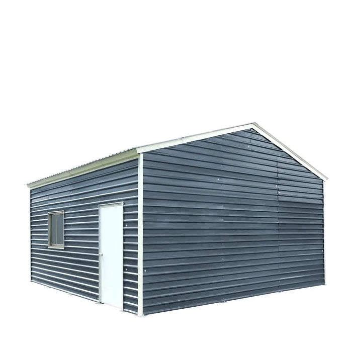 TMG Industrial 20’ x 20’ Metal Garage Shed with 9' High Double Front Doors, 13' Peak Height, Side Entry Door, 400 Sq-Ft Floor Space, TMG-MS2020