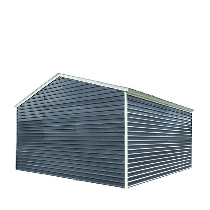TMG Industrial 20’ x 20’ Metal Garage Shed with 9' High Double Front Doors, 13' Peak Height, Side Entry Door, 400 Sq-Ft Floor Space, TMG-MS2020