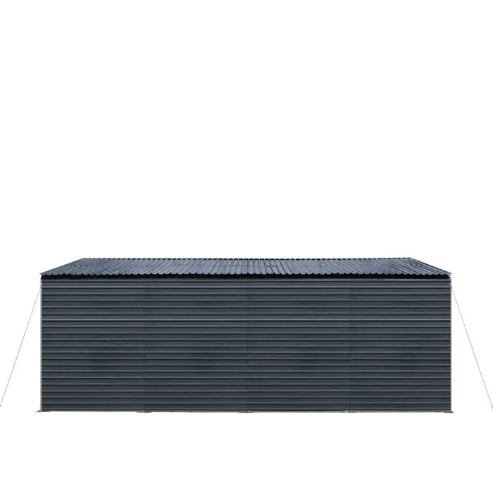 TMG Industrial 20’ x 20’ Metal Shed Carport, 10’ Enclosed Sidewalls, 400 Sq-Ft, 27 GA Corrugated Panels, TMG-MSC2020F