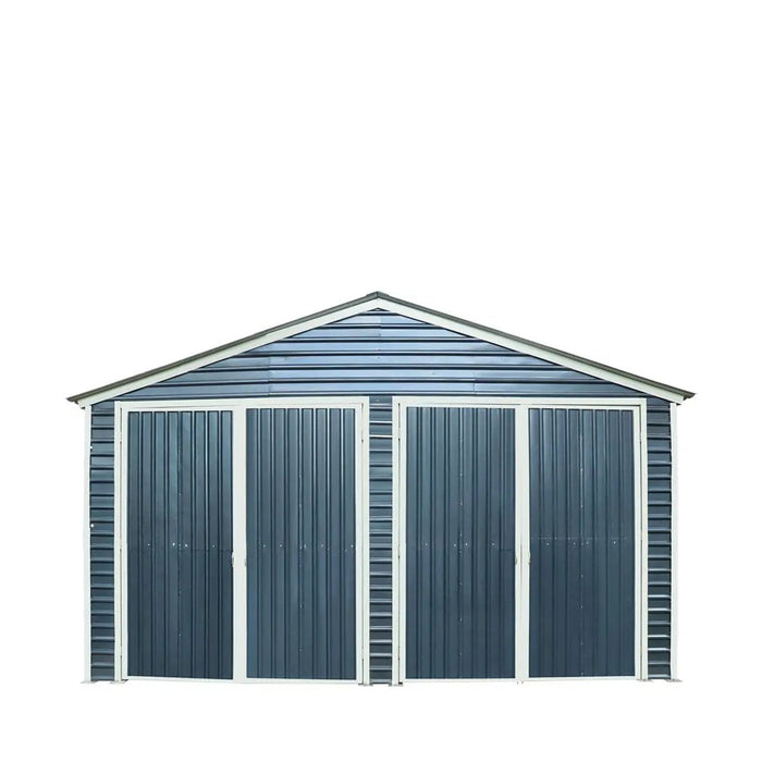 TMG Industrial 20’ x 30’ Metal Garage Shed with 9' High Double Front Doors, 13’ Peak Height, Side Entry Door, 600 Sq-Ft Floor Space, TMG-MS2030