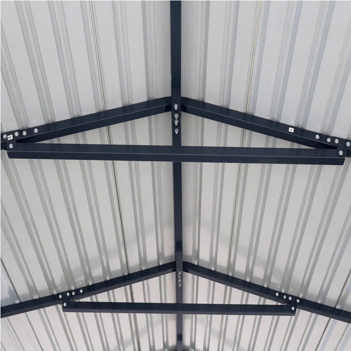 TMG Industrial 20’ x 30’ Livestock Corral Panel Metal Shed, 7’ Sidewall Height, 5’ Corral Panel Height, 600 Sq-Ft, 27 GA Corrugated Panels, TMG-MS2030LC