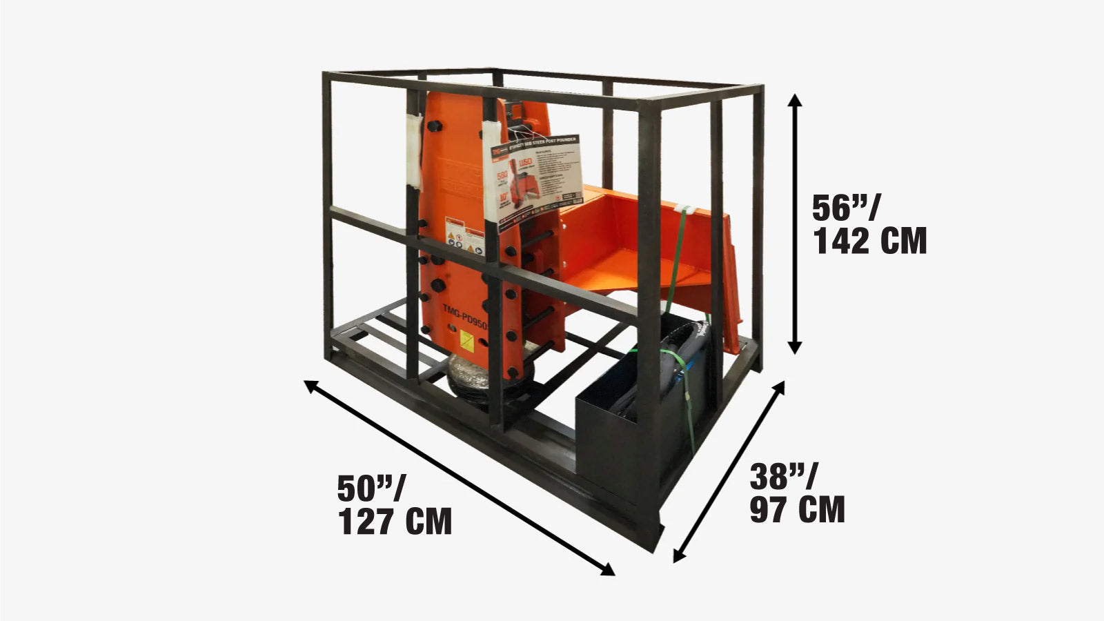 Wbijarka do słupków do ładowarek przegubowych, 10-calowa średnica słupka, energia 1030 J, 400-800 uderzeń na minutę, TMG-PD950S-shipping-info-image