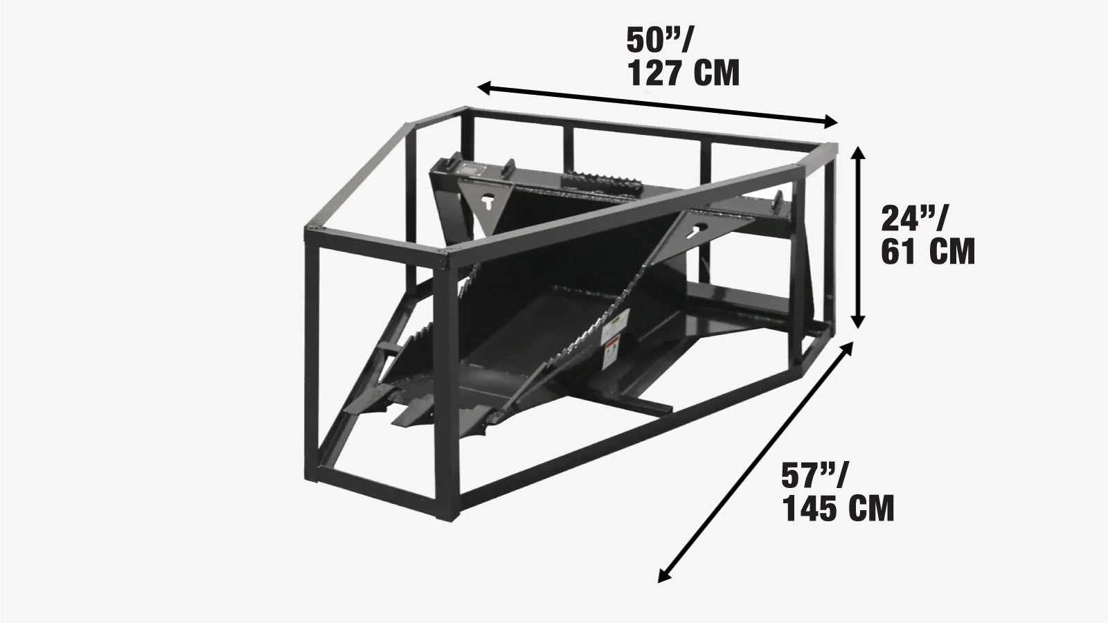 Łyżka do rozbiórki pni o średnicy 50 cali z uniwersalnym szybkozłączem, przykręcanymi zębami tnącymi, zakrzywionym dnem, zębami zrywaka z odwróconym zagięciem, TMG-SB50-shipping-info-image