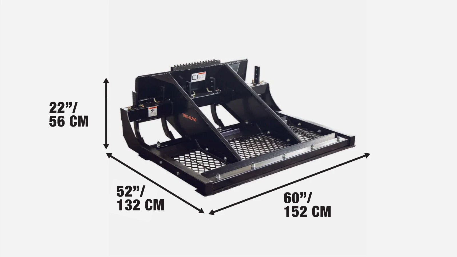 60-calowy ślizgowy spulchniacz, regulowane i odwracalne zęby wertykulatora, przykręcane ostrza tnące, zdejmowany ekran sitowy TMG-SLP60-specifications-image