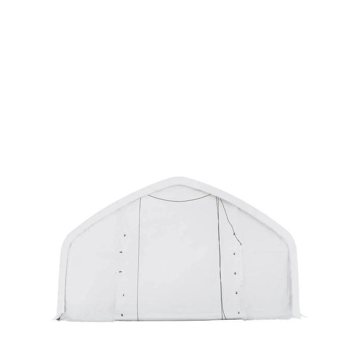 TMG Industrial 20' x 40' Straight Wall Peak Ceiling Storage Shelter with Heavy Duty 17 oz PVC Cover & Drive Through Door, TMG-ST2041V (Previously ST2040V)