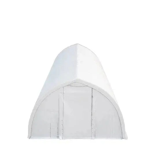 TMG-ST4081E 40' x 80' Peak Ceiling Storage Shelter, Single Truss, 11oz PE Cover, 13' W x 16' H Wide Open Door on Two End Walls (Discontinued)