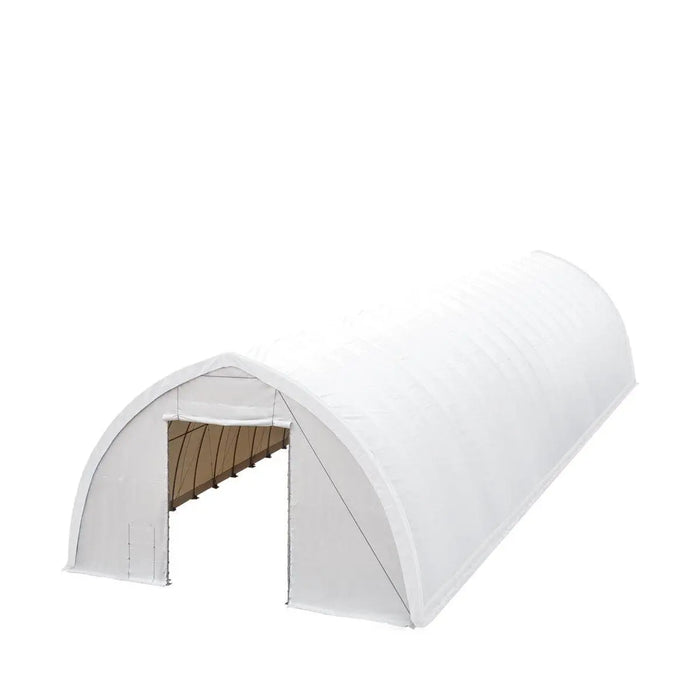 TMG-ST4081V 40' x 80' Peak Ceiling Storage Shelter, Single Truss, 17oz Commercial Grade PVC Cover, 13' Wx 16' H Wide Open Door on Two End Walls (Discontinued)