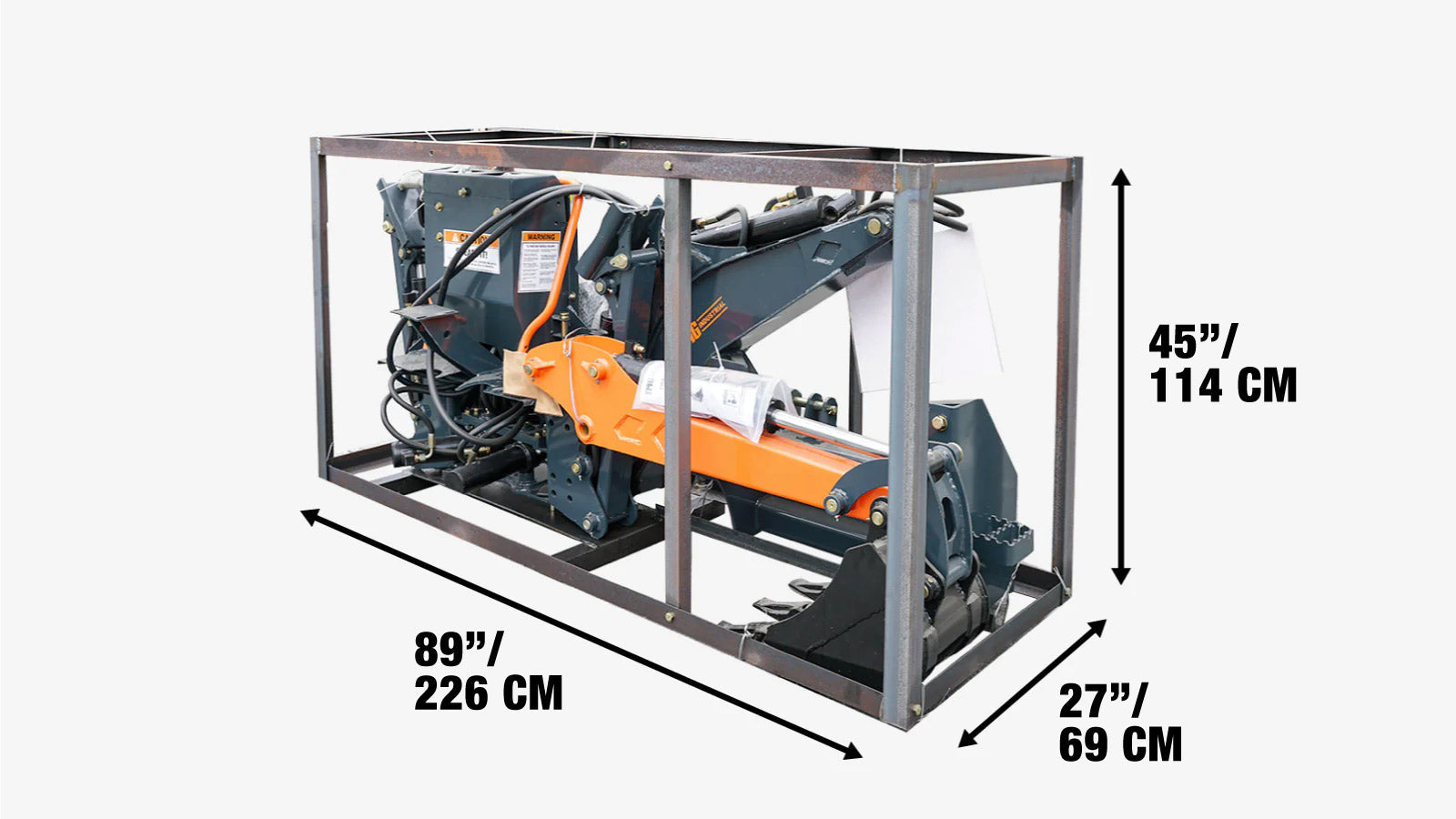 7-stopowy, obrotowy osprzęt koparkowy z zaczepem 3-punktowym, łyżka 12