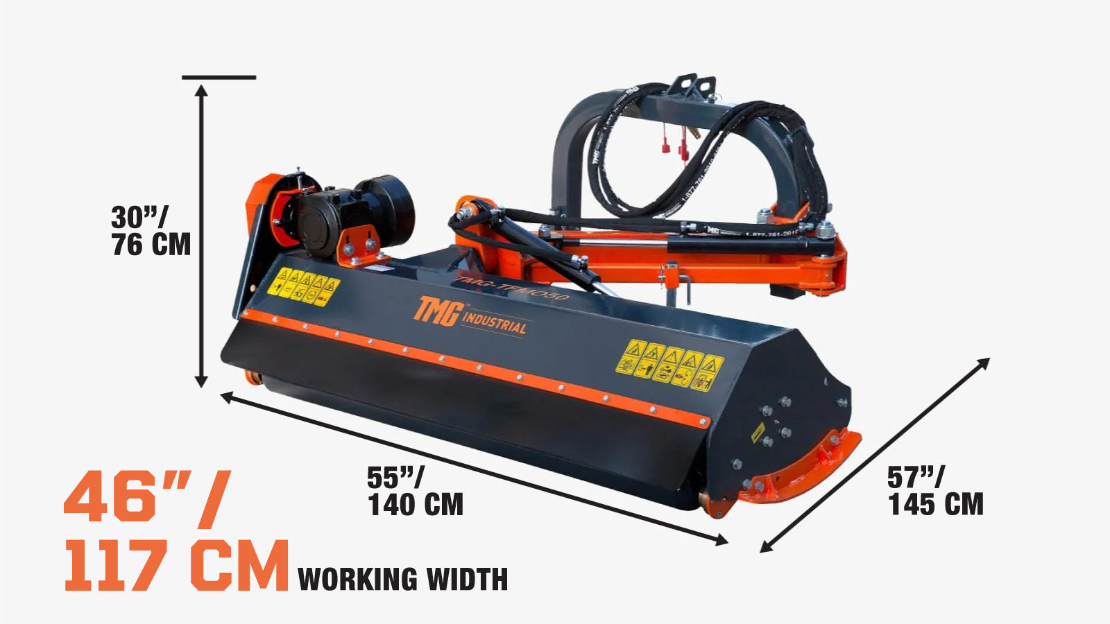 Kosiarka bijakowa Ditch Bank o szerokości 50 cali, przecinarka do poboczy i skarp do ciągników o mocy 20–50 KM TMG-TFMO50-specifications-image
