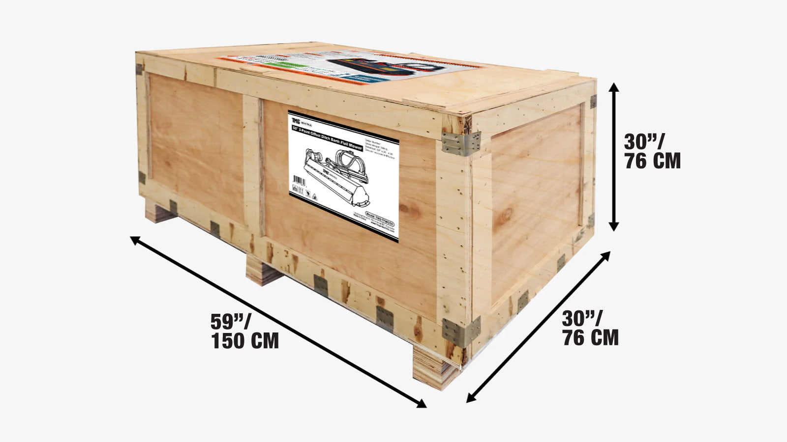 Kosiarka bijakowa Ditch Bank o szerokości 50 cali, przecinarka do poboczy i skarp do ciągników o mocy 20–50 KM TMG-TFMO50-shipping-info-image
