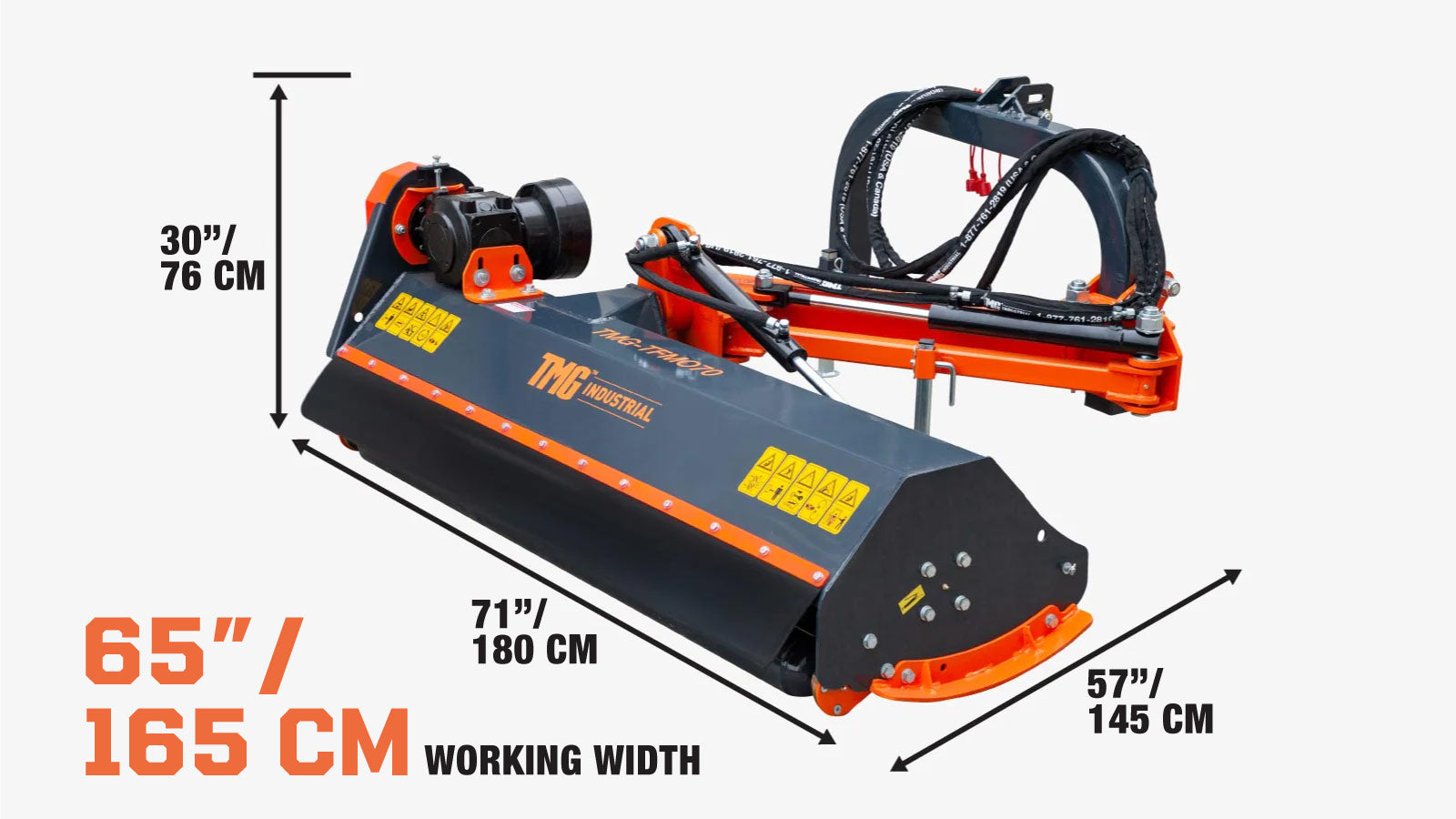Kosiarka bijakowa Ditch Bank o szerokości 70 cali, przecinarka do poboczy i skarp do ciągników o mocy 30–60 KM TMG-TFMO70-specifications-image