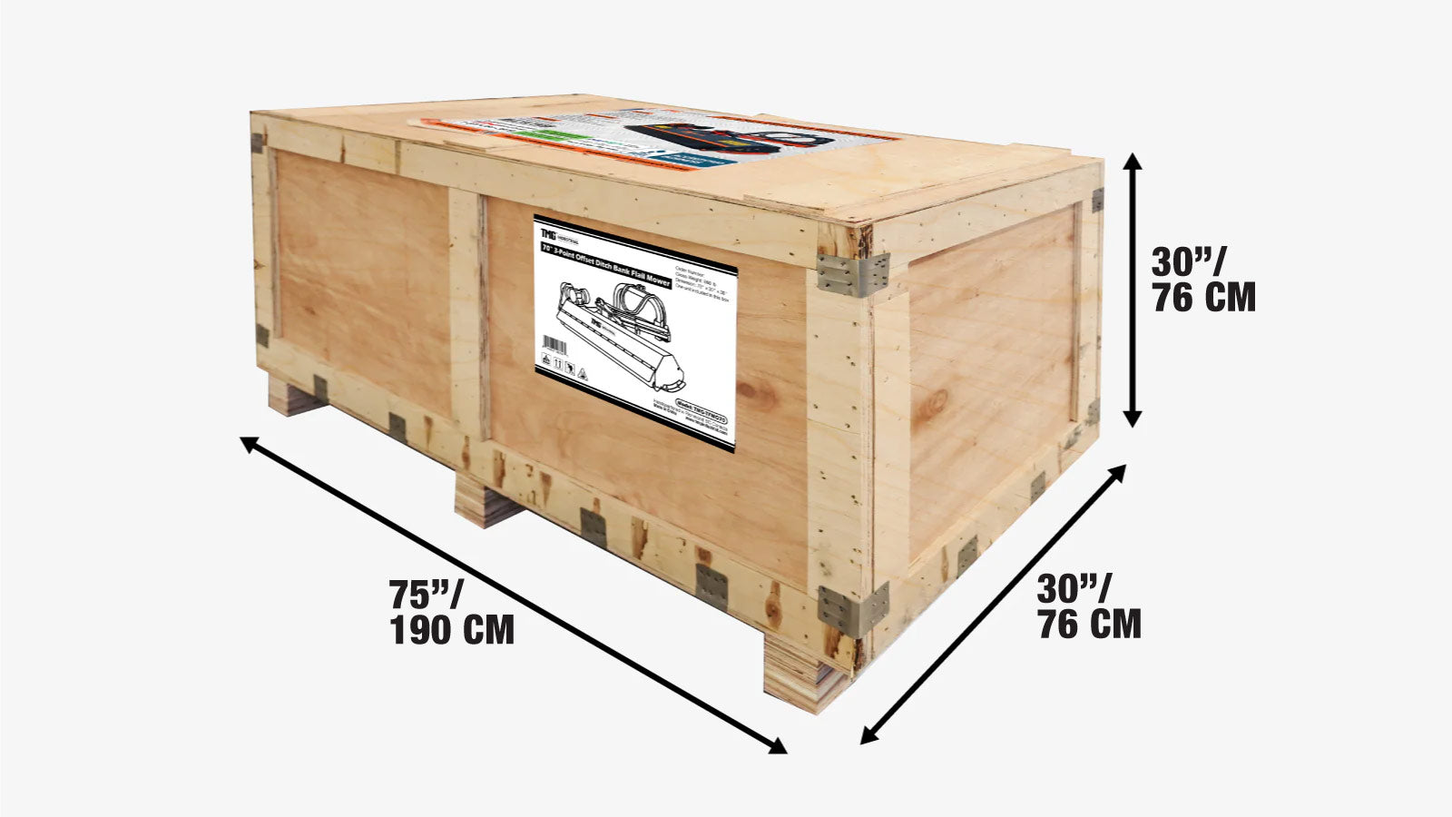 Kosiarka bijakowa Ditch Bank o szerokości 70 cali, przecinarka do poboczy i skarp do ciągników o mocy 30–60 KM TMG-TFMO70-shipping-info-image
